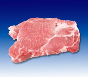 Schweinekamm in Scheiben, halbiert